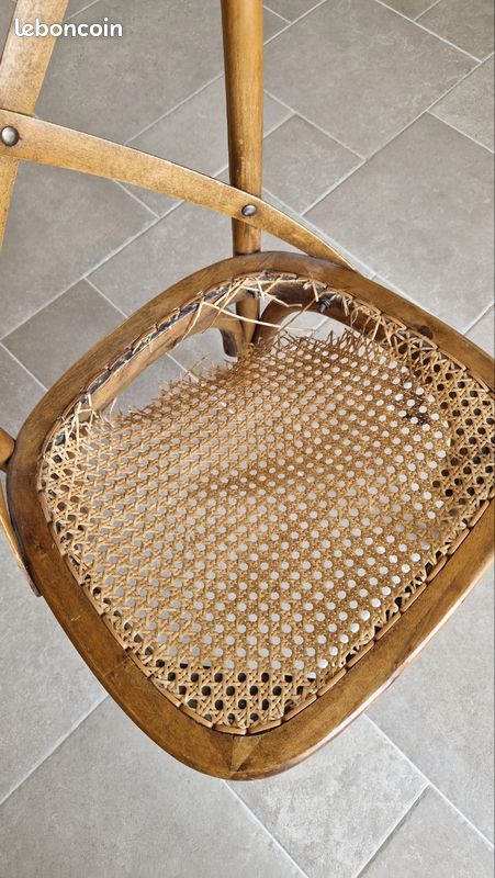 Chaise bois et cannage à renover (image 5)