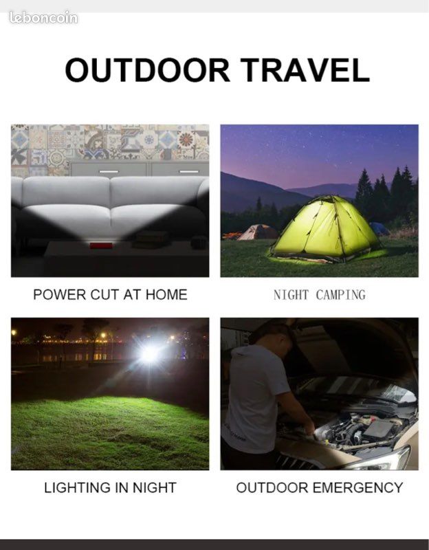 Banque d'énergie solaire portable de camping avec de fortes lumières LED (image 9)