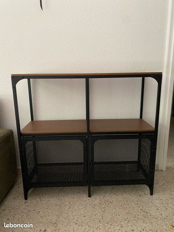 Meuble rangement bois et métal (image 1)