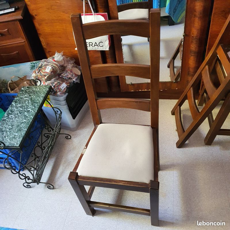 Table en bois ronde 5 chaises (image 3)