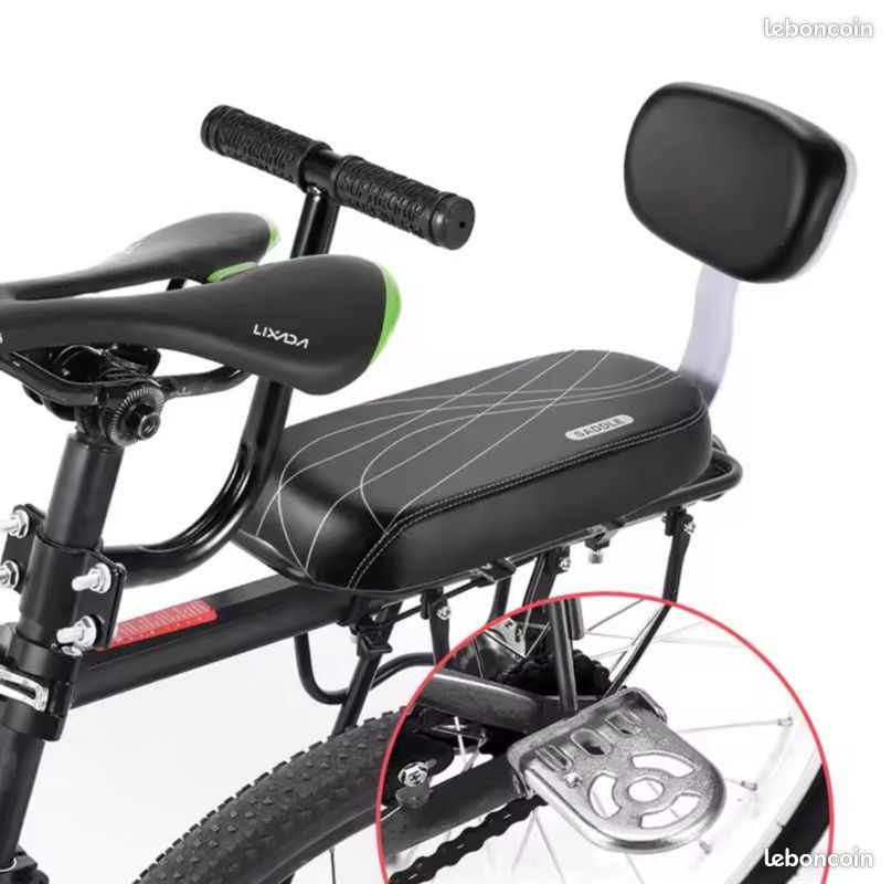 Coussin De Siège Arrière Pour Vélo Enfant – Universel, Noir, Simili Cuir, Goldmiky