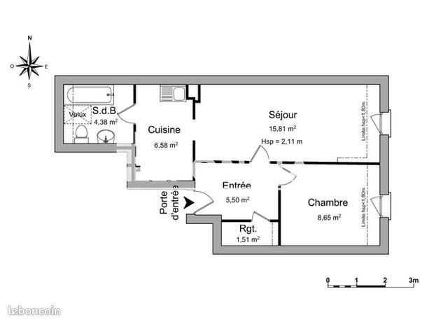 Appartement 2 pièces 42 m²