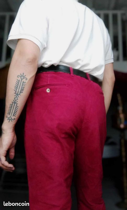 Pantalon Anglais, Velour Feutré,Vintage, Brisbane Moss,Taille 50