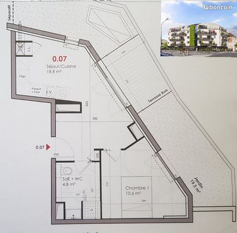 Appartement 2 pièces 34 m²