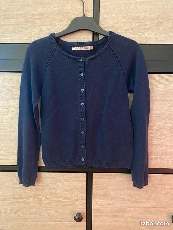 Gilet Fille CFK Marron - Taille 7-8 Ans (étiqueté 12 Ans Mais Très Petit) - Occasion Très Bon état