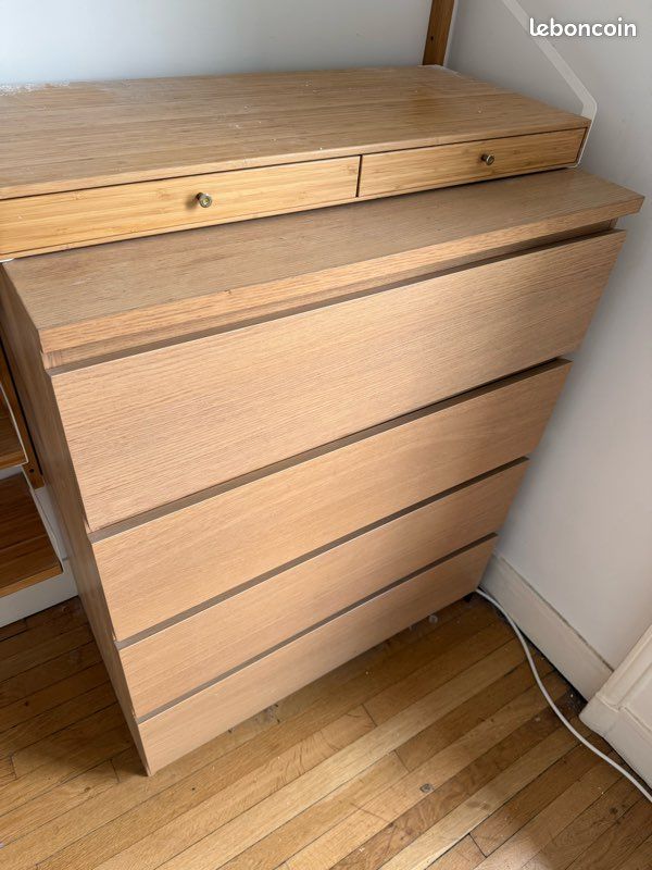 Commode Malm IKEA chêne blanchi (image 4)