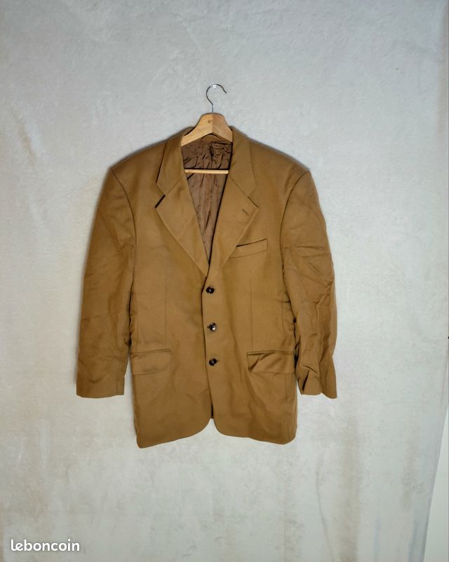 Manteau Homme En Laine Et Cachemire Camel - Taille 48 - Occasion Parfait État