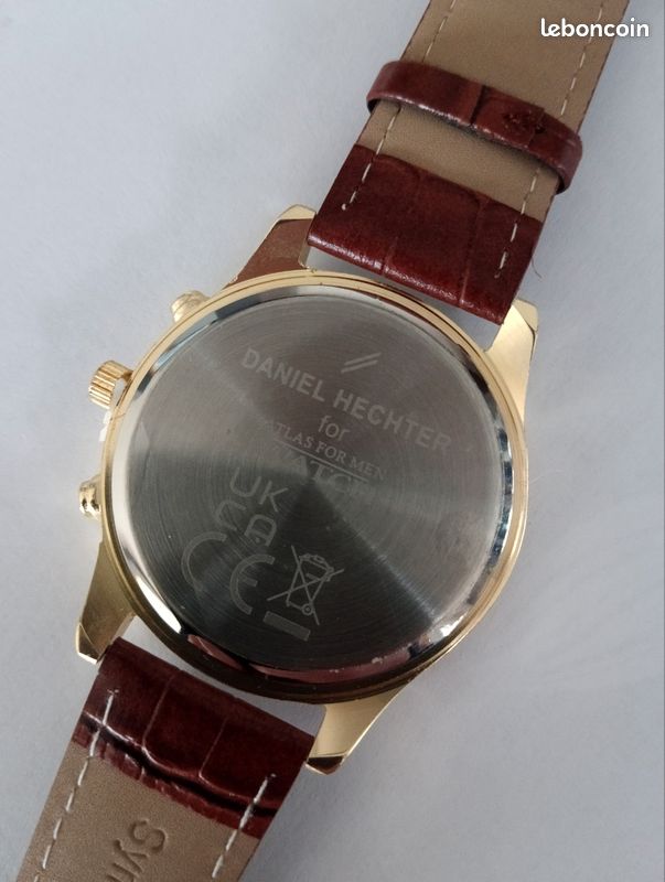 Montre Chronographe Daniel Hechter Pour Homme - Modèle AA81700, Bracelet Marron, état Quasi Neuf