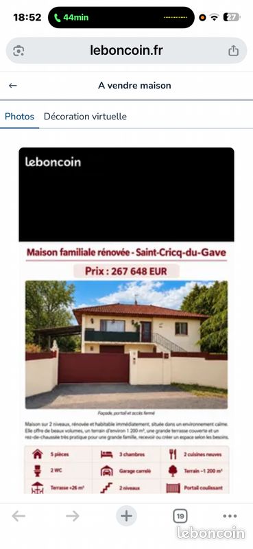 Maison 5 pièces 125 m² · à Saint-Cricq-du-Gave · 125 m² · 267 268 €