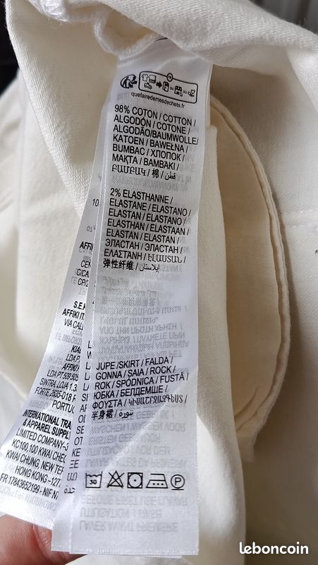 Jupe Blanche Topshop Taille 10 - Neuve Avec étiquettes, Coupe A-Line - Prix Conseillé 38€