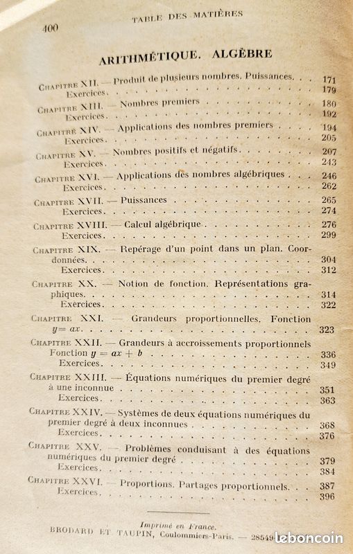 Ancien Livre scolaire Mathématiques, 4ème, édition 1939, Pierre Chenevier (image 13)