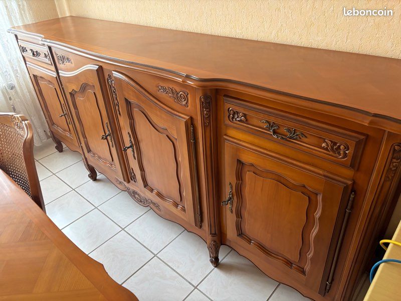 Salle à manger merisier massif style Louis XV 15 ancien rustique chêne (image 2)