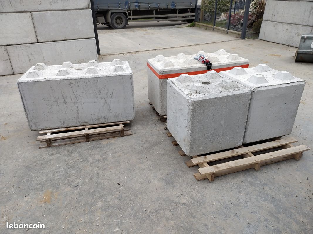 Bloc De Béton Empilable - 60x60x120 Cm, Gris, Pour Murets Ou Bases