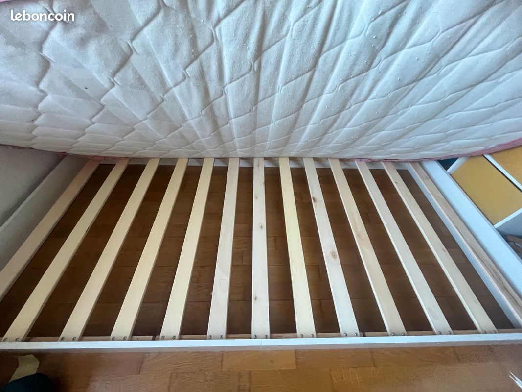 Lit 90x190 blanc avec matelas (image 4)