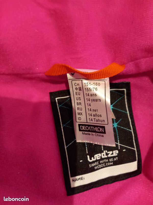 Veste ski fille Wedze 14 ans (image 1)