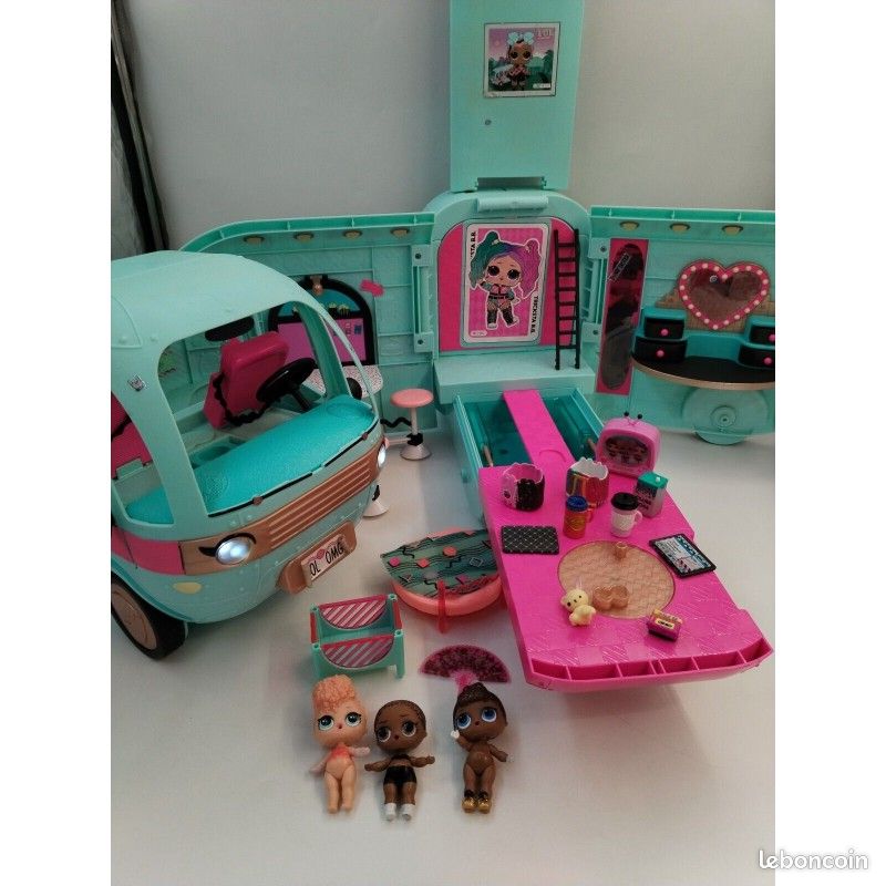 Ancien Van Barbie Magic Caravane Mattel 1989 - Jeu Complet Jouet D'époque Rose - Parfait Pour Collection