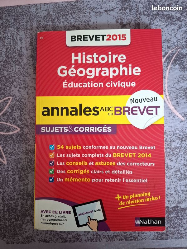 Annales brevet 2015 - Histoire Géographie Education civique - sujets & corrigés - Nathan (image 1)