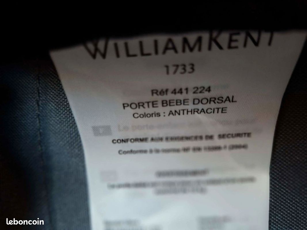 Lot de 2 portes-bébé dorsal William Kent 1733 état neuf (image 4)