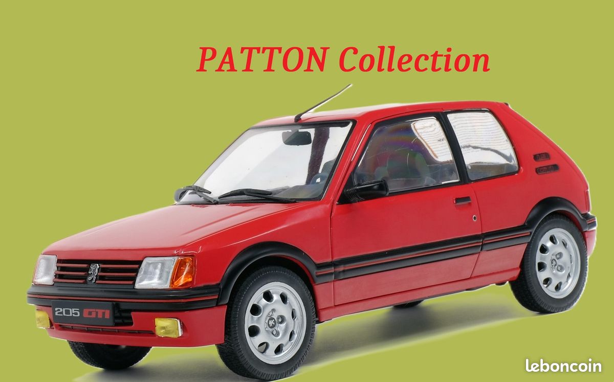 PEUGEOT 205 GTI ROUGE SOLIDO 1/43. VENDUE AVEC SA PLANCHE DE DECALCOS
