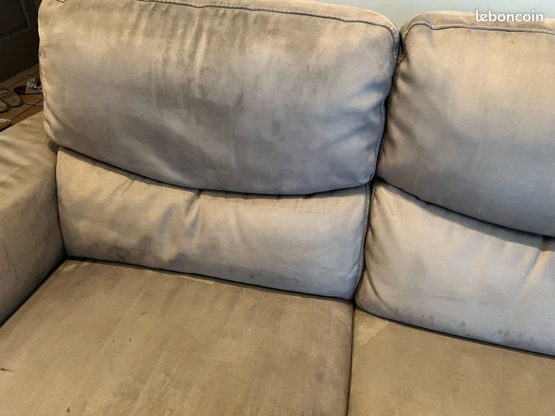 Grand canapé d’angle gris/taupe avec assise relax (image 15)