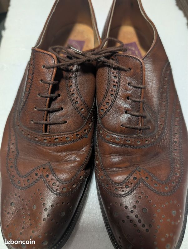 Chaussures Richelieu Vintage Clerget Cuir Marron (image 1)