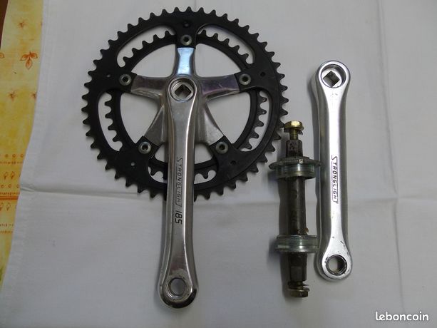Pédalier Vélo Route Stronglight 185 – 170 Mm – 38/48 Dents – Made In France – Années 80
