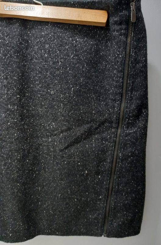 Jupe courte femme noire, effet paillette (image 6)