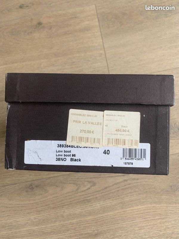 Low boots noires en cuir CÉLINE (image 10)