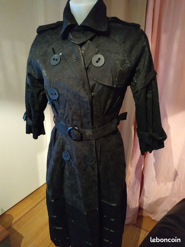 Trench long noir pailleté Chloé (image 1)