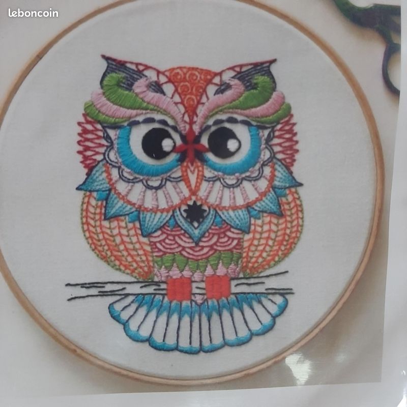 Feltsky Hibou Broderie Kit Pour Débutants, Comprenant Un Cerceau De 20 Cm, Motif Tissu, Des Fils De Coton, Aiguilles, Un Enfile-aiguille, Des Instructions