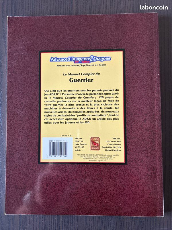 Le manuel complet du rôdeur - livre Advanced Dungeons