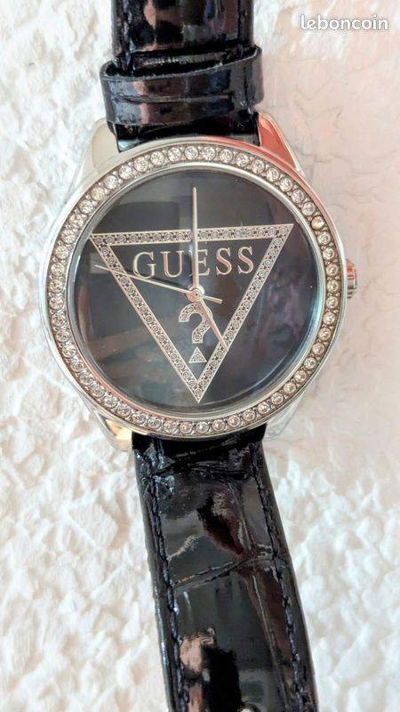 Montre GUESS Femme - Boîtier Et Bracelet Cuir Noir - Édition Limitée - Neuve Avec étiquettes