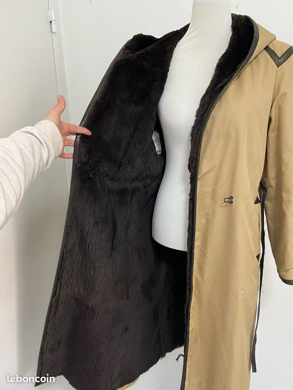 Trench camel intérieur fourrure 38-40 élégant (image 9)
