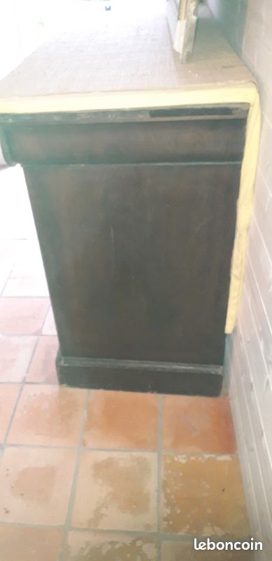 Commode ancienne, en loupe de bois foncé (image 2)