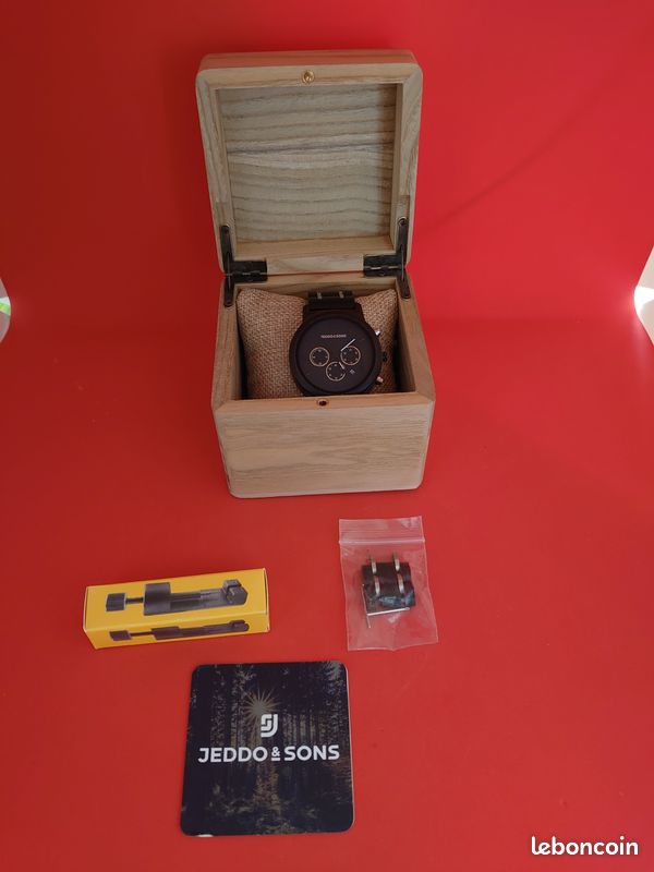 Jeddo & Sons Montre Chronographe en Bois et Acier (image 1)