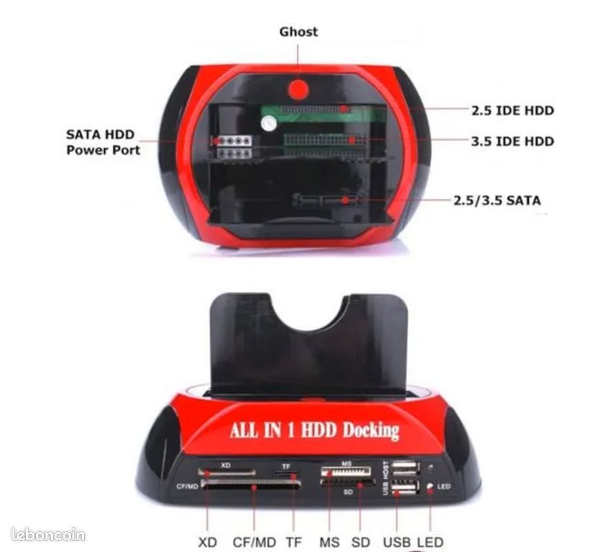 Station D'Accueil Double Ssd Et Disque Dur Usb 3.0,Station De Clonage Sata,Noir,Argent[J676