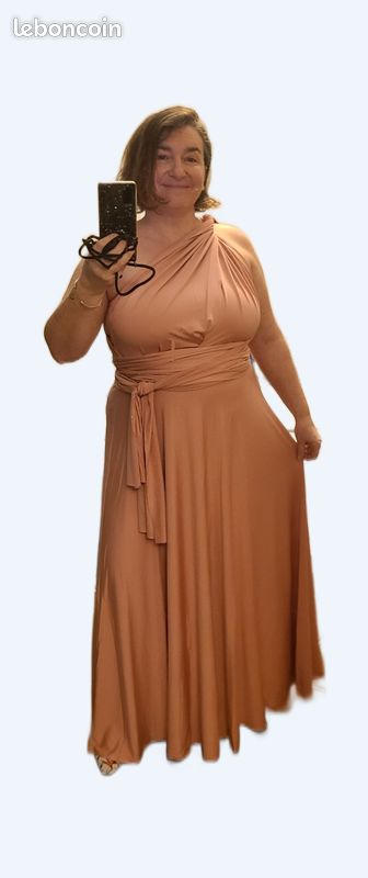 Robe convertible infinité rose poudré (image 1)