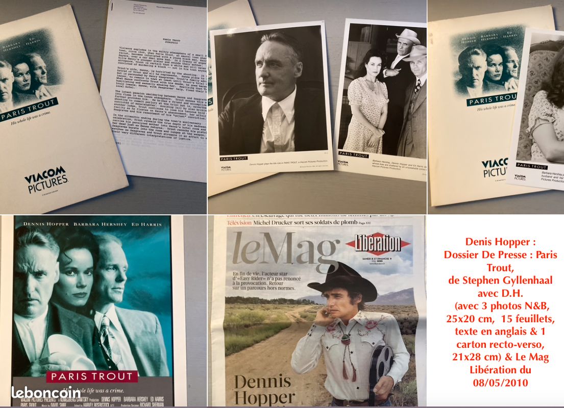Denis Hopper : Dossier De Presse : Paris Trout, de Stephen Gyllenhaal avec D.H. (avec 3 photos N&B, 25x20 cm, 15 feuillets, texte en anglais & 1 carton recto-verso, 21x28 cm) & Le Mag Libération d (image 6)
