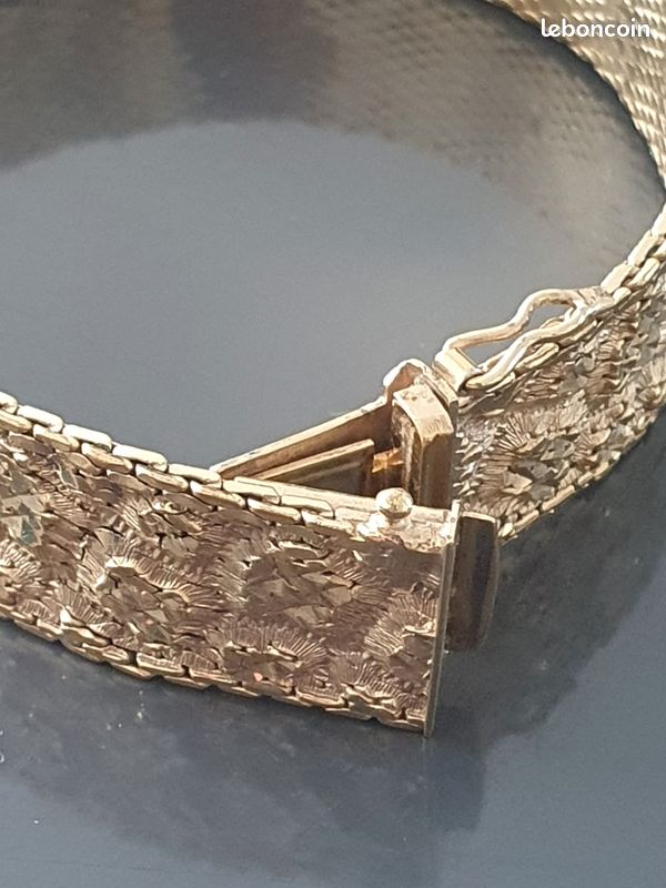 Bracelet De Montre Vintage Sans Marque - Longueur 14 Cm - Or Jaune - Neuf De Stock