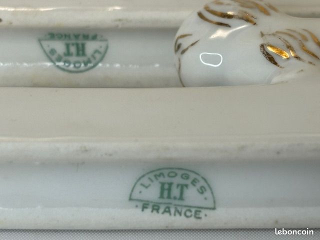 Porte-couteaux Ancien En Porcelaine De Limoges – Signé Letourneur – Blanc