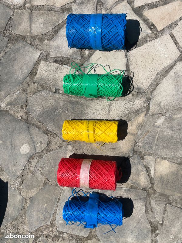 Lot de 5 rouleaux filet de chantier plastique - bleu/vert/jaune/rouge (image 1)