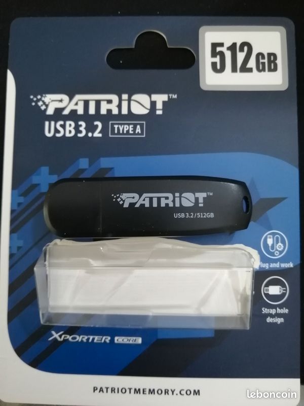 Usb Dims PROMO CE DIM. - - Clé USB Patriot 512 Go - - compacte, très légère et ...
