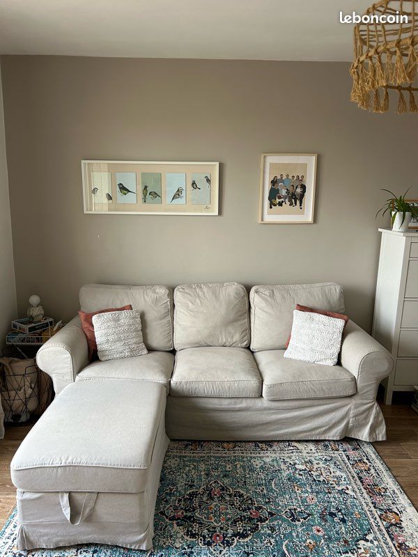EKTORP Canapé 3 places kilanda beige clair + repose pieds (image 4)