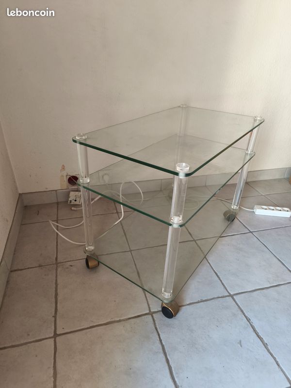 Meuble tv en palissandre et marbre 130 cm - Rangement salon