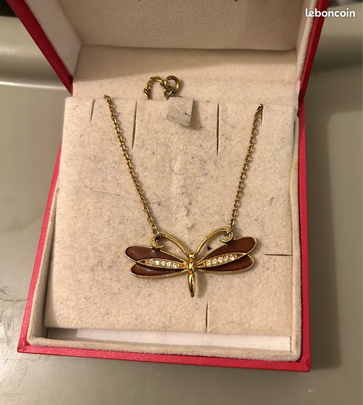 Collier en plaqué or papillon (image 9)