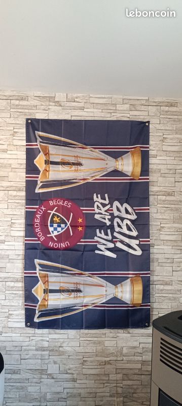 Drapeau UBB Union bordeaux Bègles taille 90 cm par 150 cm neuf (image 7)
