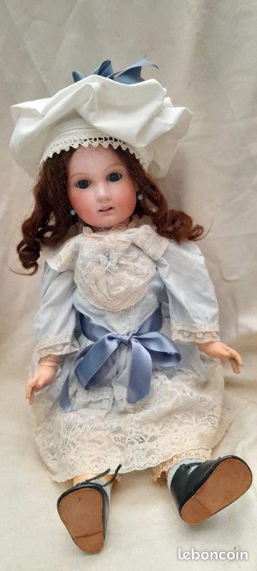 Belle tête de poupée ancienne en porcelaine, Jumeau 1907, 9,53 cm