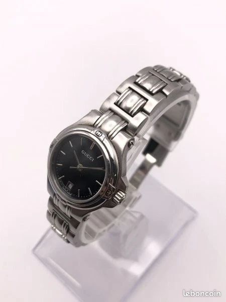 Montre GUCCI 9040L 26mm Cadran Noir en Acier – Très bon état FE111 (image 7)