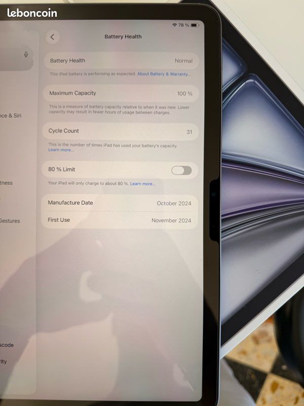 ¡Pad Air 11" M2 - Neuf + accessoires Apple + Facture (image 4)