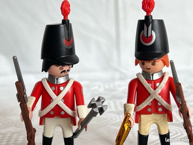 PLAYMOBIL 2CHEVALIERS DU Moyen Age, 2 soldats,canon,échelle EUR 12,00